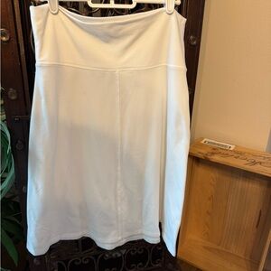 Athleta White A-Line Midi Skirt for Casual Wear